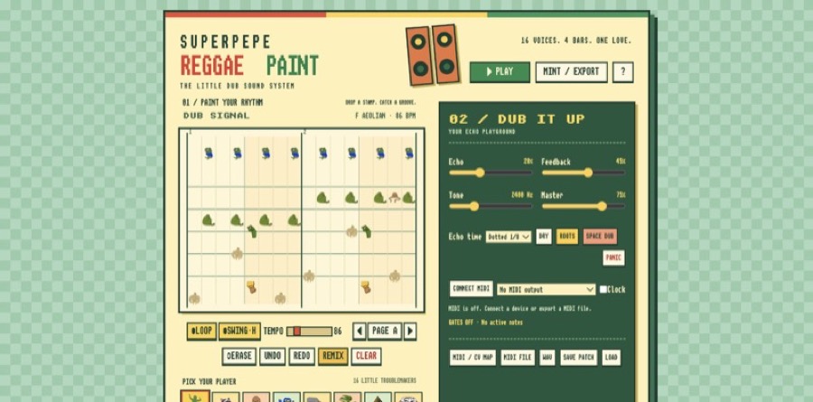 Screenshot of SuperPepe Reggae Paint